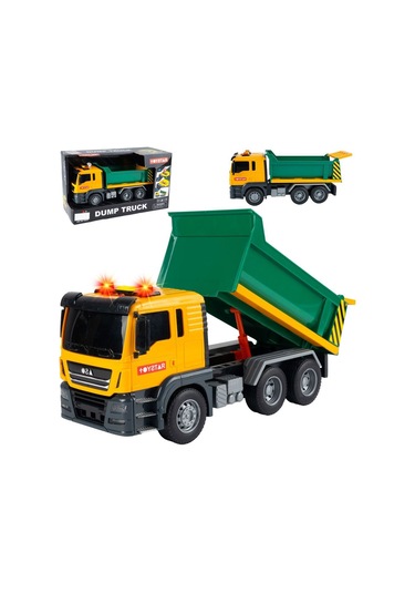 Sesli Işıklı Pilli Damperli Oyuncak Harfiyat Kamyonu