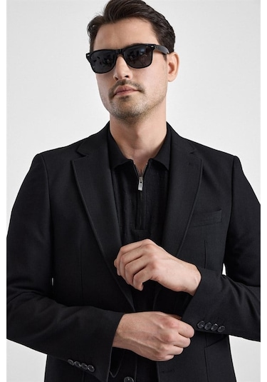 Süvari Siyah Slim Mono Yaka Düz Torba Cep 6 Drop Takım Elbise Tk1006900401-s09 Süvari Siyah Slim Mono Yaka Düz Torba Cep 6 Drop Takım Elbise Tk1006900401-s09