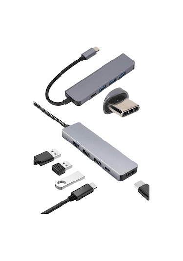 Kargo Çevirici Dönüştürücü Adaptör Macbook 3 In 1 Type-c To Hdmı Usb 3.0 Najmaddin 76272824
