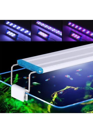 Silkroadselect Szd-b30cf 28cm-ab Stili Süper Ince Led Akvaryum Işıkları Bitki Yetiştirme Işıkları Cm Uzatılabilir Su Geçirmez Klipsli Lamba Için Balık Tankı Beyaz