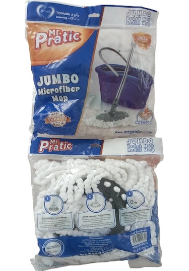 Mr.pratic 10 Adet 360 Döner Başlıklı Yedek Jumbo Mop