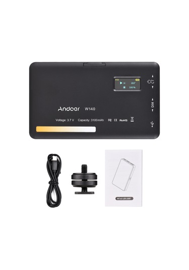 Andoer W140 Cep Led Video Işığı Kamera Dolgu Işığı Siyah Diğer