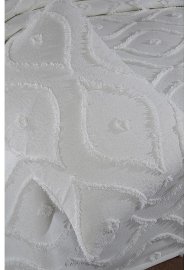 Çeyiz Diyarı Pirot 2 Parça Tek Kişilik Pike Takımı Krem Krem