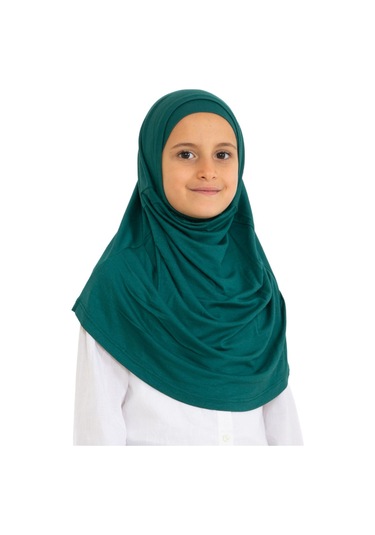 Çocuk Hazır Giyim Başörtüsü Şal Turban Viskon - Zümrüt Yeşili Zümrüt