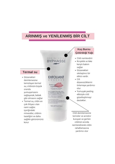 Byphasse Hassas ve Kuru Ciltler için Temizleyici ve Yenileyici Yüz Peeling 150 ML