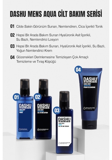 Hyalüronik Asitli Hepsi Bir Arada Bakım Losyonu Dashu Mens Aqua Deep Waterfull All İn One Lotion