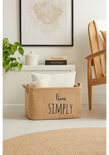 Ocean Home Textile Live Simply Jüt Sepet 42 x 31 x 25 cm