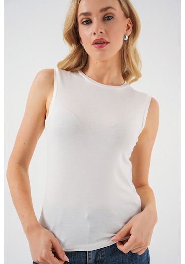Bigdart Kadın Kolsuz Body 4347 - Ekru
