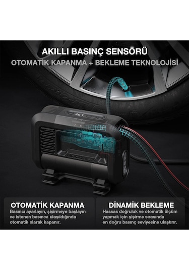 Noco Aır15 12volt 80 Psı Ayarlanabilir Dijital Basınç Göstergeli Profesyonel Lastik Şişirme Pompası