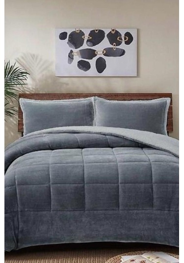 Pumi Çift Kişilik Yorgan Takımı 220x240 Cm Antrasit Antrasit