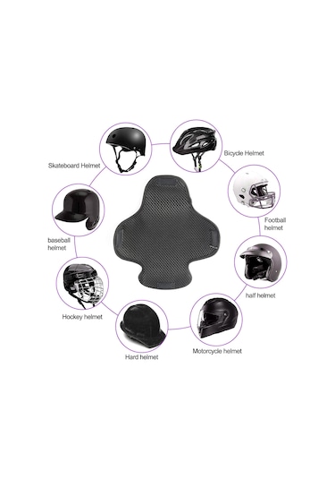 Neevoyu Motosiklet Kask İçi Bezi Gri Renkli Hızlı Kuruyan Ter Emici Süngerli Yıkılabilir 29.5x26.5cm