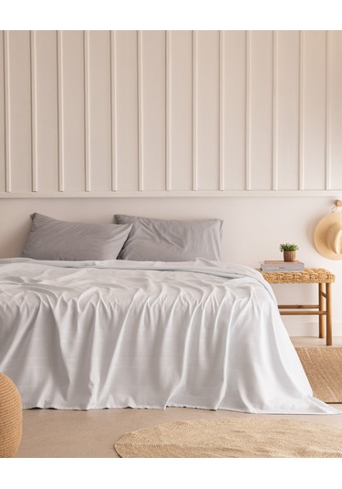 Madame Coco Mathilda King Size %100 Pamuk Karde Düz Pike - Açık Mavi 8684427198704 Mavi