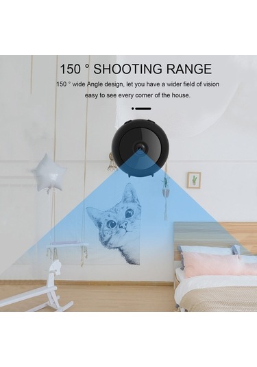 Dancemonkey A11 Akıllı Wifi Kamera: 1080p, 150 Açı, Hareket Algılama, Dahili Pil, Siyah