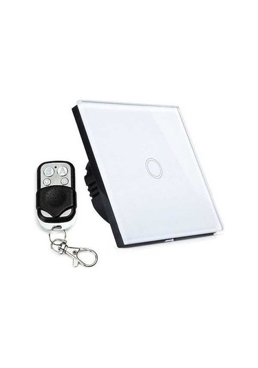 Pazly 86mm 1 Gang Cam Panel Akıllı Ev Işığı Dokunmatik Anahtar, Rf433 Uzaktan Kumanda, Ac 110v-240v Beyaz