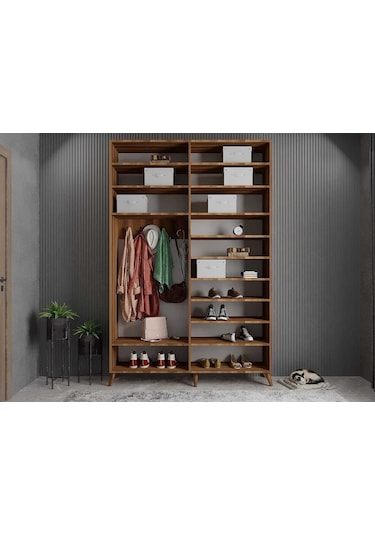 Panama Sürgülü Yüklüklü Portmanto Vestiyer Ayakkabılık C 180cm