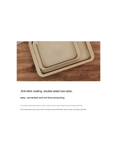 Xurunkeji Kolay Tutuş İçin Uzatılmış Saplı Yapışmaz Fırın Tepsisi, Eşit Pişirmeyi Destekler, Bulaşık Makinesinde Yıkanabilir Altın Altın