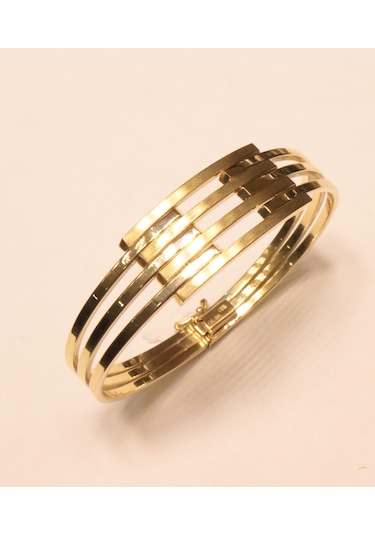 Altın Kaburga Kelepçe Bilezik Sarı Sarı Altın