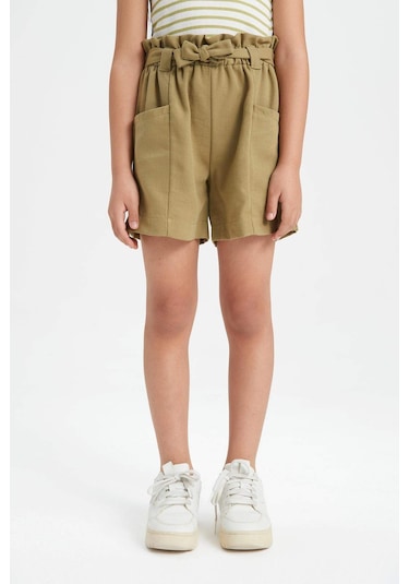Defacto Kız Çocuk Paperbag Şort C0266A824SMKH462 Haki