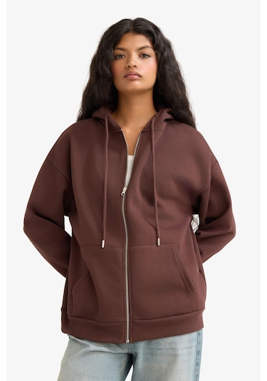 Defacto Oversize Geniş Kalıp Kapüşonlu Fermuarlı Sweatshirt V4233az25wnbn341 Kahve Defacto Oversize Geniş Kalıp Kapüşonlu Fermuarlı Sweatshirt V4233az25wnbn341 Kahve