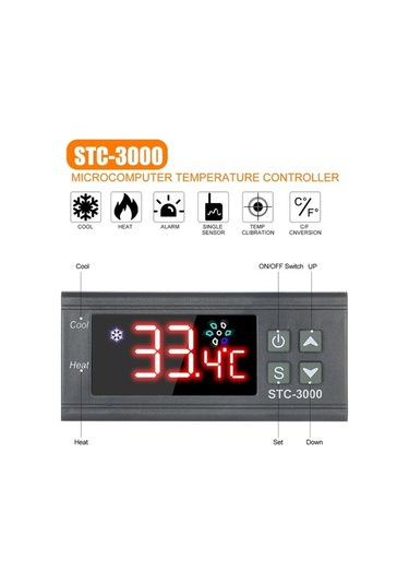 Novahub Stc-3000 Dijital Termoregülatör 24v Soğuk Isı Sensörü
