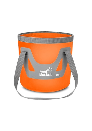 Xiyyadms 20l Hacimli Pvc Çevirici Kova - Mavi/turuncu Seçenekli, Kapalı Boyut 31x15x3cm, 400g Ağırlık Turuncu