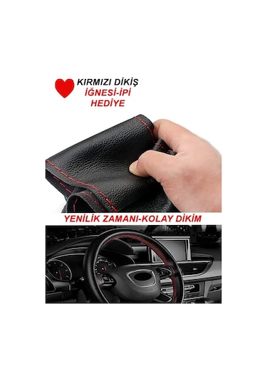 Honda Civic 2006-2011 Deri Direksiyon Kılıfı Dikmeli Kırmızı Dikişli Diğer