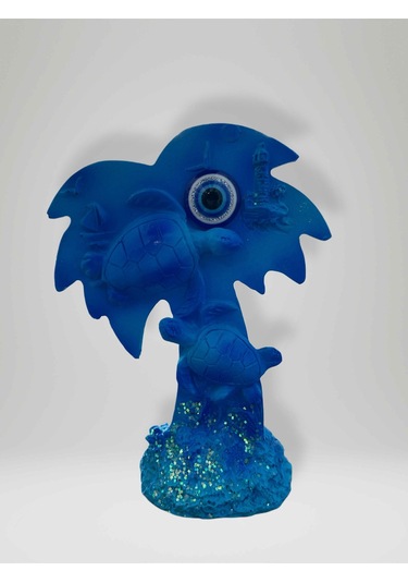 Palmiye & Kaplumbağa Temalı Polyester Biblo 8cm X 10,50 Cm Kod:25