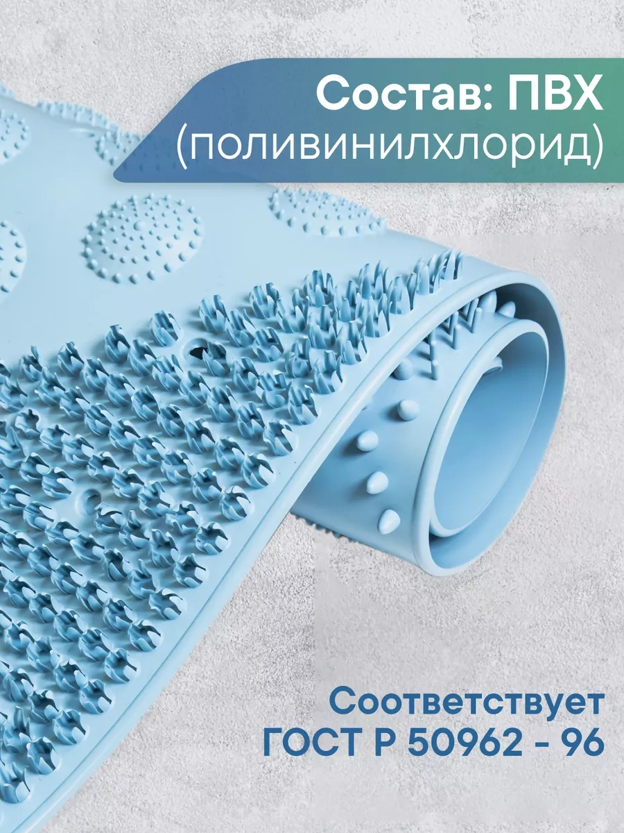 Vılına Vantuzlu Kaymaz Banyo Paspası 166891680 Açık Mavi