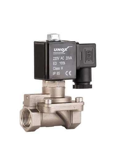 Unox Paslanmaz Genel Maksat Normalde Kapalı Solenoid Valf (0,5-16 BAR)