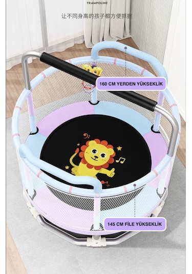 CKSpor 150 Cm 60 Inç Güvenlik Fileli Büyük Boy Çocuk Trambolini Ekstra Hediyeli Trambolin CKS68