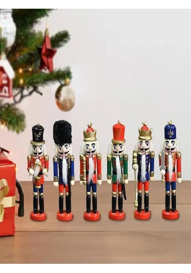 Mobgift Dekoratif Ahşap Kurşun Asker Biblo 6 Lı Set 13 Cm -