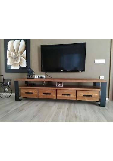 Deryawood Masif Ahşap Çekmeceli Tv Ünitesi (333618863)