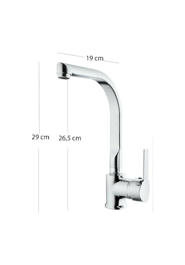 Sardıcı T-Mix Lenta Mutfak Evye Bataryası Gümüş