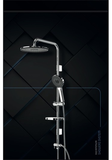 İsaoğlu Yapı Duş Sistemi Tepe Yağmurlamalı Batarya Dahil Set Oval Yuvarlak Robot Duş Başlığı Komple Set Diğer