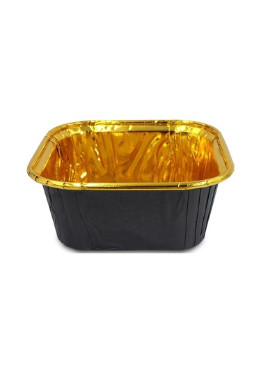 Kafem Muffin Kek Kapsülü Kare Siyah-altın 25li X 60 Paket Koli - K37 Siyah