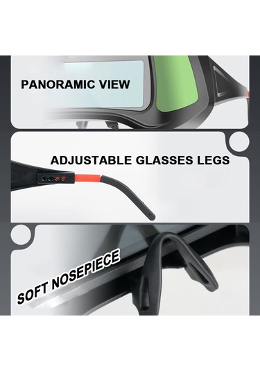 Samdoo Otomatik Kararan Kaynak Gözlüğü - Geniş Görüş, Yeşil Ekran, Yüz Koruma 113 Karakter