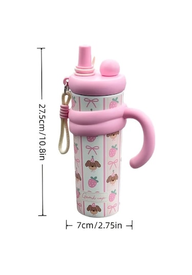 Maxaccess Green 700ml Termos: Çift Cidarlı, Sızdırmaz, Seyahat Kupası, Pipetli, Geniş Kulplu, Sıcak/soğuk İçecek Koruma