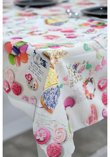 Sufre Sıvı Geçirmez Masa Örtüsü Sofra Bezi Sofra Örtüsü Piknik Örtüsü Macaron