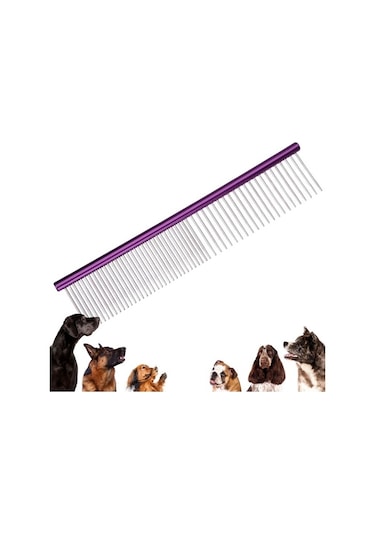 BUFFER® Parlak Metal Köpek Tarağı Renkli Pet Köpek Pire Tımar Tarağı