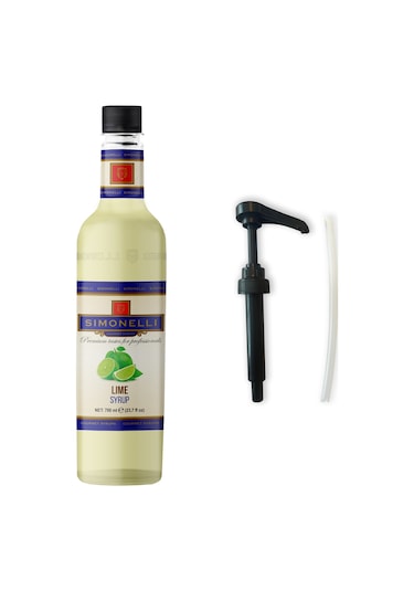 Simoenlli Kahve Şurubu Lime Aromalı Şurup 700 ML + Pompa Simonelli