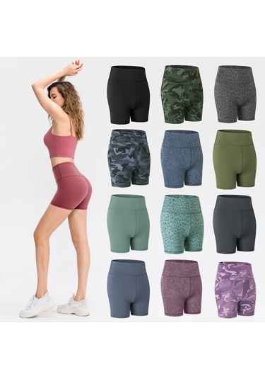 Gajeena Kadın Spor Şortu - Yüksek Bel, Nefes Alabilir, Esnek Ve Ter Emici, Koşu & Fitness İçin Ordu Yeşili