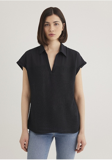 Mavi - Kısa Kollu Siyah Bluz 1210801-900