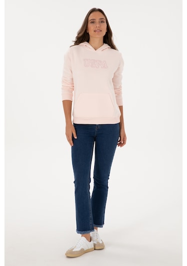 U.S. Polo Assn. Kadın Açık Pembe Şardonlu Kapüşonlu Basic Sweatshirt 50313566-VR078 U.S. Polo Assn. Kadın Açık Pembe Şardonlu Kapüşonlu Basic Sweatshirt 50313566-VR078