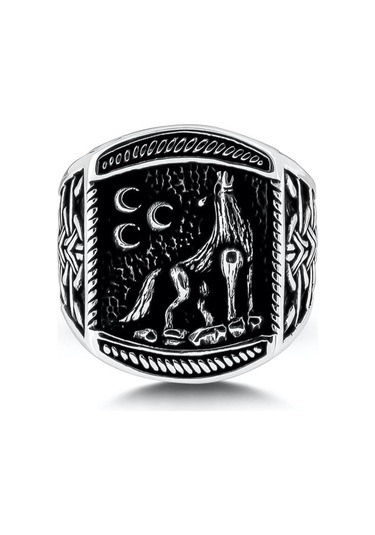 925 Ayar Gümüş 3 Hilal Bozkurt Tasarım Erkek Yüzük