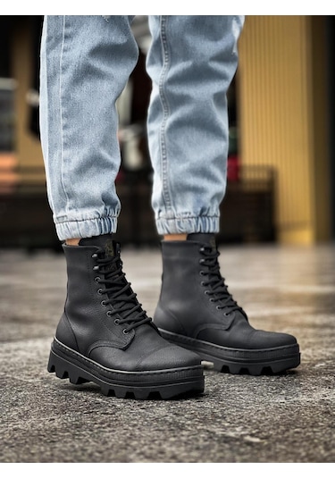 Knack Yüksek Taban Ayakkabı B-023 Siyah Siyah Taban Siyah Siyah Taban