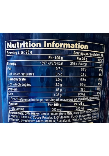 Galvanize Nutrition 100 Isolate Protein 72 Servis Belçika Çikolatası Çikolata