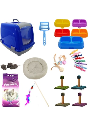 Eko 10 Parça Kedi Başlangıç Seti Mavi
