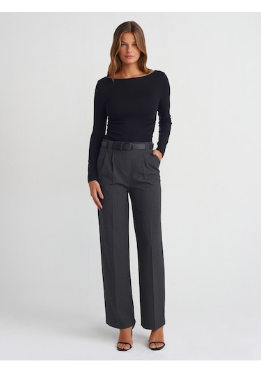 Dilvin 31401 Büzgülü Kayık Yaka Top Siyah