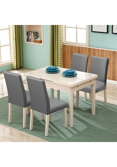 Jms Beyaz Katı Renk Sandalye Kapak Spandex Streç