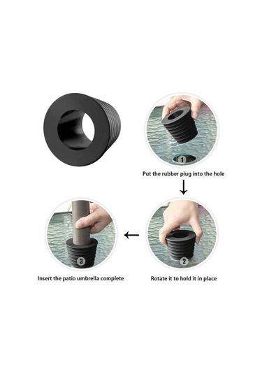 2x Kauçuk Şemsiye Koni Kama Şemsiye Tabanı Standı Delik Tıkacı Veranda Masası Şemsiyesi 1,5 İnç/38 Mm - Diğer